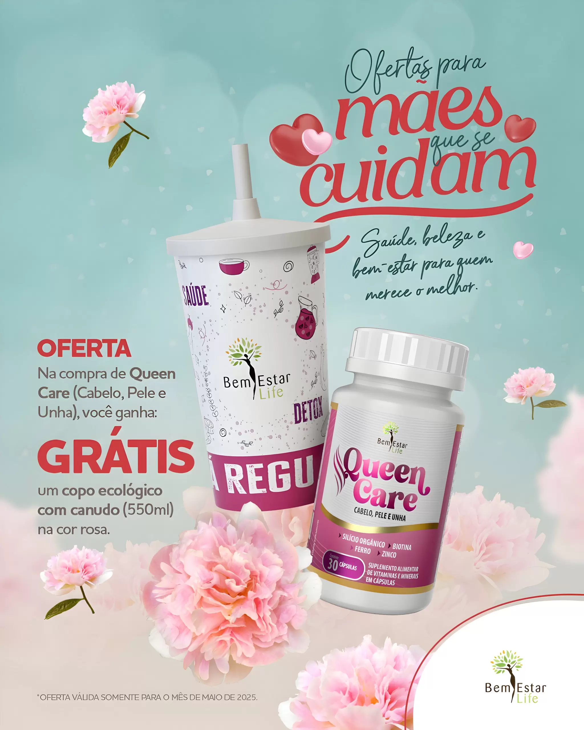 COMPRA DE QUEEN CARE- BRINDE COPO PERSONALIZADO 550ML
