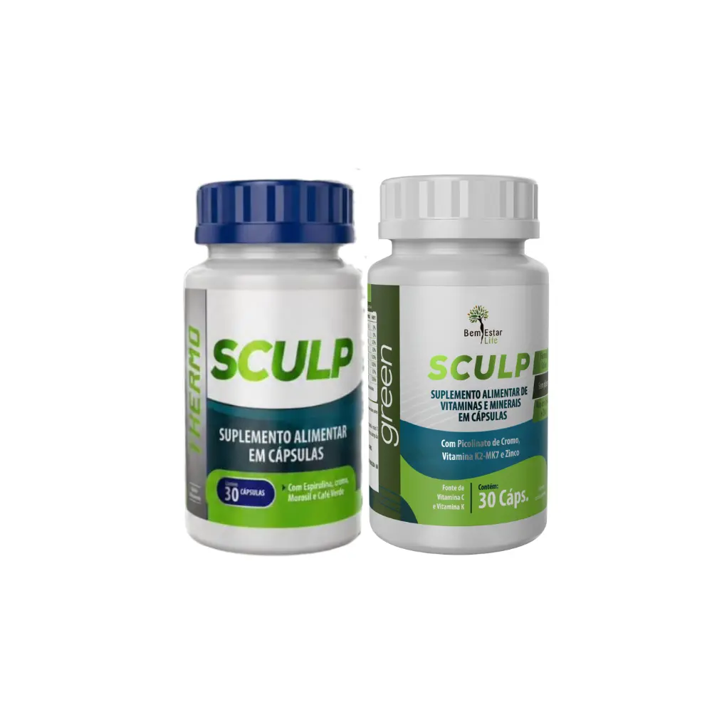 SCULP THERMO + SCULP GREEN DETOX- COMBO EMAGRECEDOR BEM ESTAR LIFE -30 DIAS