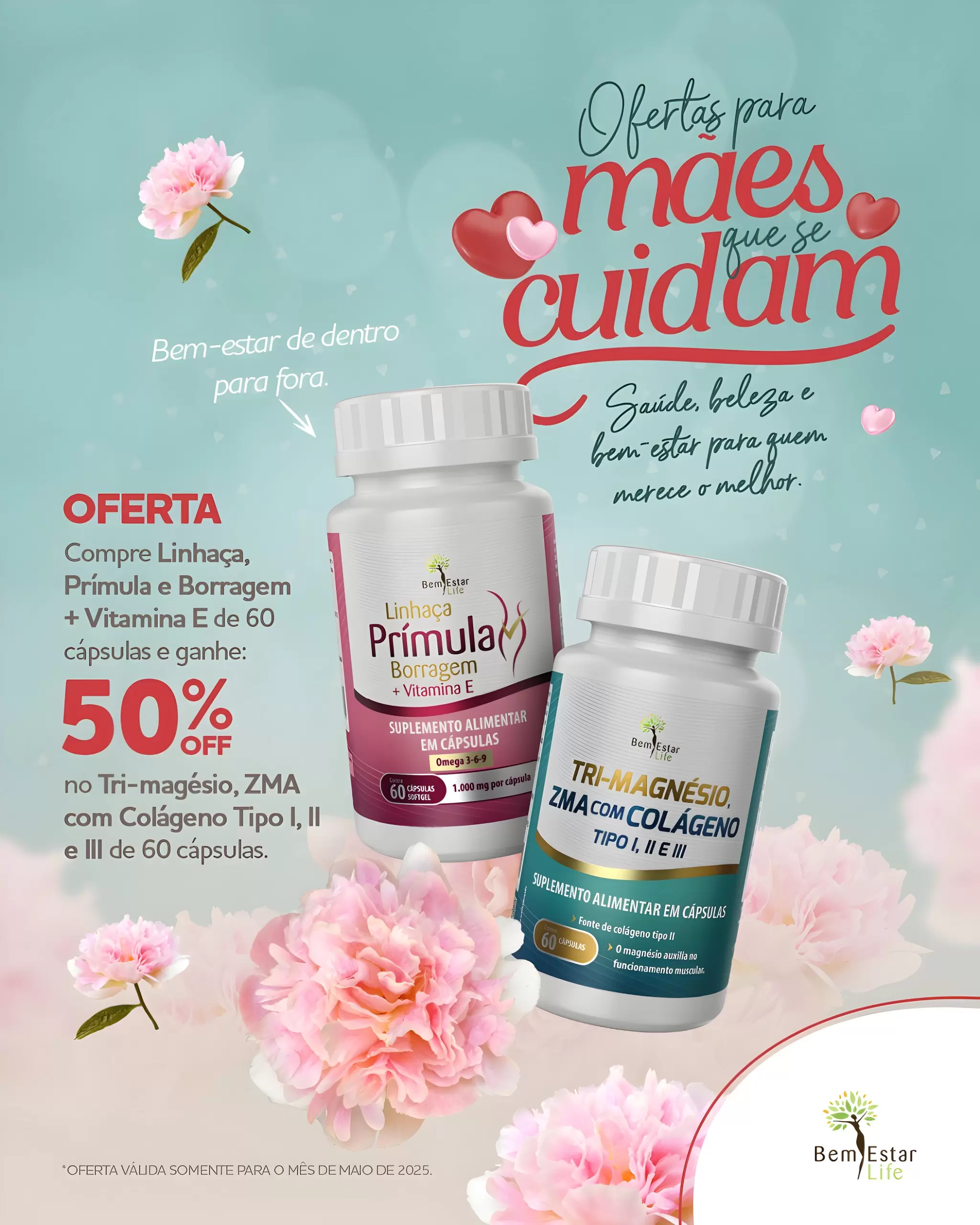COMPRA DE PRIMULA, BORRAGEM, 60 CAPS.50% DSCTO TRI-MAGNESIO COM COLAGENO 1.2 e 3