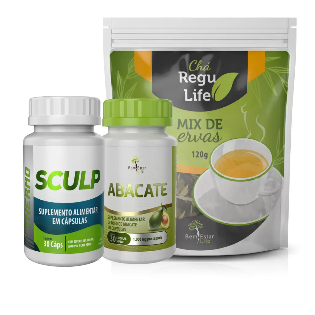 SCULP THERMO + ÓLEO DE ABACATE + CHÁ REGU LIFE -COMBO PROMOCIONAL