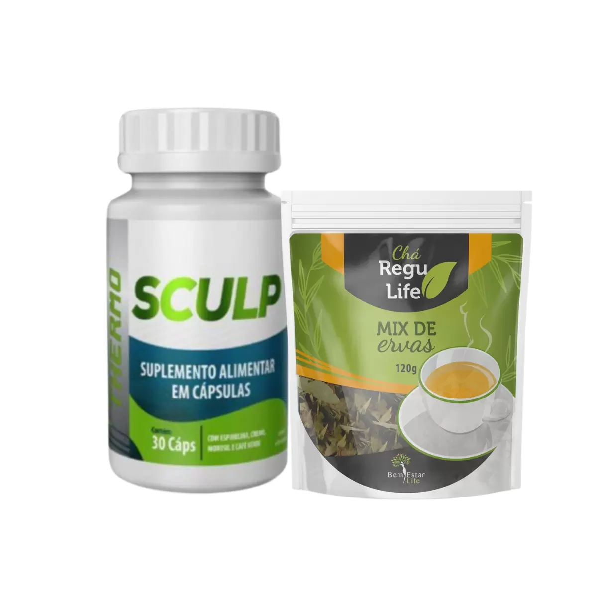 COMBO EMAGRECEDOR SCULP THERMO + CHÁ REGULIFE LANÇAMENTO EXCLUSIVO - POTENTE ACELERADOR DE METABOLISMO 12 X MAIS RESULTADOS. 